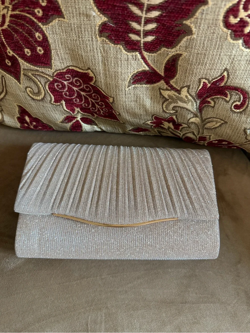 3/$15 Elegant Evening Clutch Bag with Chain Strap in Champagne Gold